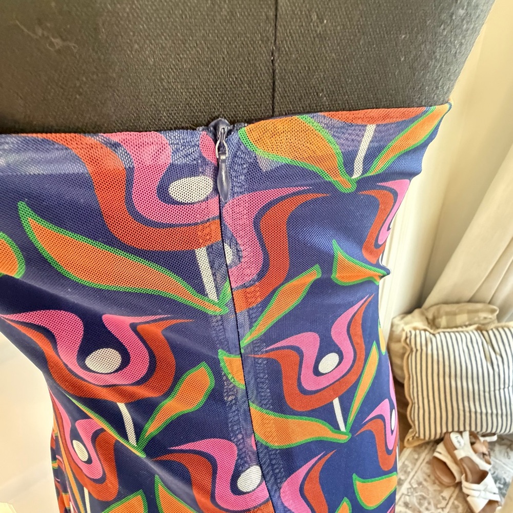 Dolls Kill Delia’s halter Maxi dress Y2K retro Psychedelic print women’s large - Picture 11 of 12